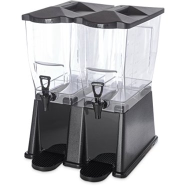 Carlisle 1085103 TrimLine Clear Premium Twin Beverage Dispenser, 6 Gallon Capacity, Black