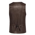 thumbnail image 4 of Birdeem Men Solid Fashion Have Pockets Single Breasted Stage Costume Vest Tops Blouse, 4 of 9