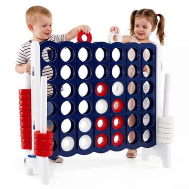 Costway Jumbo 4-to-Score 4 d'Affilée Jeu Géant Ensemble Intérieur Extérieur Adultes Enfants Plaisir en Famille