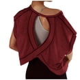 thumbnail image 1 of Amzcrzy Hauts pour Femmes Tendance Couleur Unie Hauts de Printemps Été pour Femmes Décontractés Manches Courtes Col Rond T-Shirts Dos Découpé Confortables Hauts de Sortie, 1 of 5