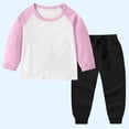 thumbnail image 2 of Survêtement pour Enfants, Haut à Manches Raglan et Col Rond avec Pantalon Jogger à Taille Élastique, Mélange Doux Polyester-Spandex pour un Jeu Confortable et un Usage Quotidien, 2 of 5