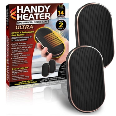 As Seen On TV Handy Heater Ultra Hand Warmers 2 Piece Cordless Rechargeable with Power Bank Function