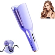 FSTDelivery 1.25 inch Curling Iron Hair Crimper Waver - Beach Waves Curling Wand, Ionic Deep Waver Hair Curler Tool with Ceramic 2 Barrel for Women, Dual Voltage, Anti-Scald, Easy to Use, Purple