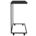 thumbnail image 2 of vidaXL Table d'Appoint avec Roulettes Noir 55x35x70 cm Bois Manufacturé, 2 of 4