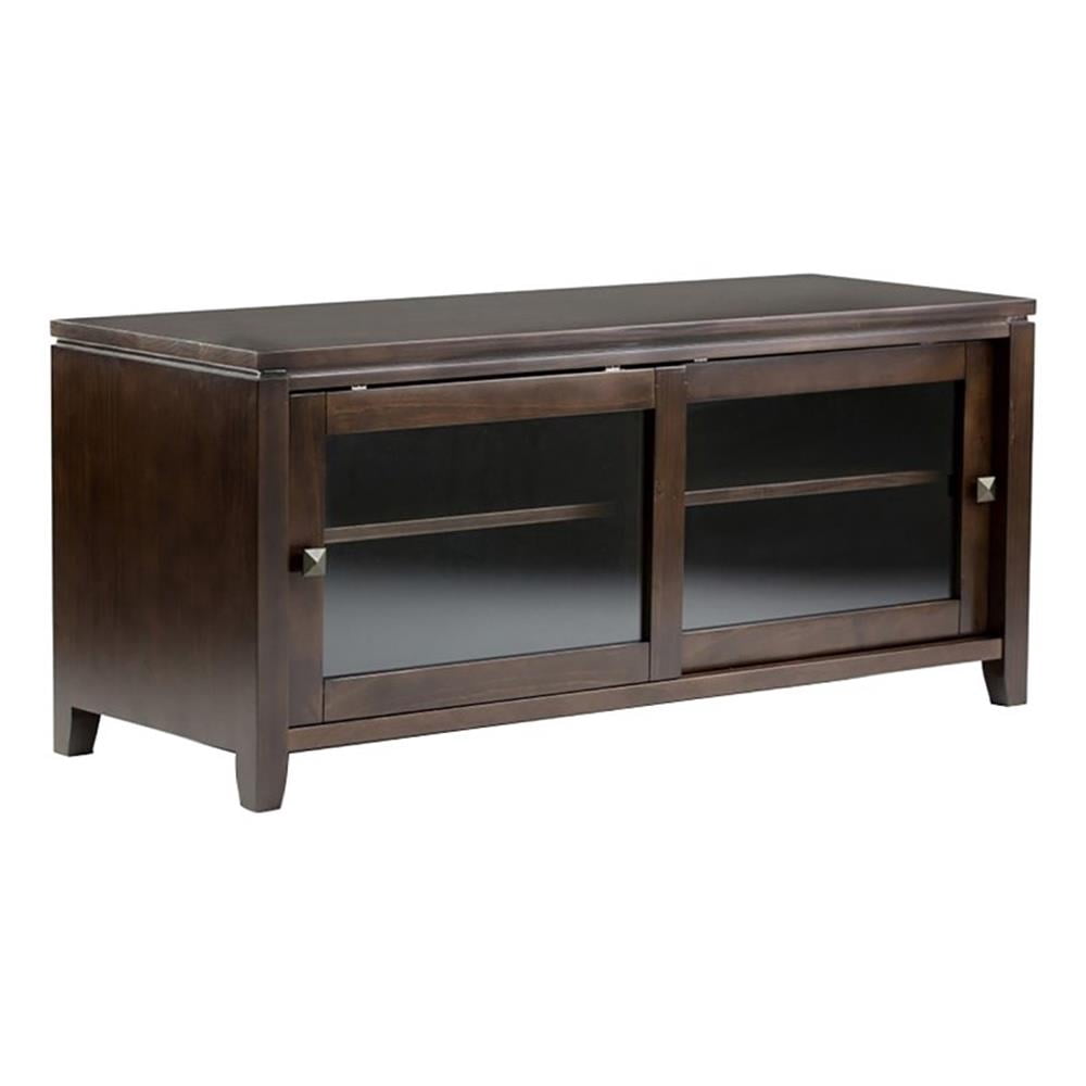 Trent Home Modern Solid Wood TV Media Stand for TVs up to 50" in Mahogany Brown