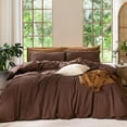 thumbnail image 1 of Bedding Duvet Cover Set Washed Cotton Linen Like Textu Breathable Durable Soft Comfy (Tannish Linen Grey Queen), 1 of 9