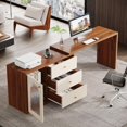 thumbnail image 4 of Tribesigns Bureau d'Ordinateur en Forme de L, Bureau d'Angle Moderne pour Bureau à Domicile, Brun Rustique, 4 of 5