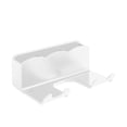 thumbnail image 2 of Boovnll No Punching Required Hair Dryer Rack Bathroom Wall-Mounted Storage Bracket with Three Storage Grids, 2 of 6