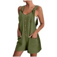 thumbnail image 1 of Kcodviy Short Rompers for Women one Shoulder Romper Summer Casual Button Rompers Summer Outfits Overalls Jumpsuit Shorts Button Jumpsuit Rompers, 1 of 5