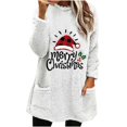 thumbnail image 2 of Qertyioot Hauts Grande Taille pour Femmes, Blouse de Noël Col Rond et Hiver Ample avec Poche Imprimée Manches Longues, 2 of 4