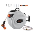 thumbnail image 1 of VEVOR Retractable Hose Reel 115 ft x 1/2 inch Wall-Mounted, Automatic Rewind with 9-Pattern Nozzle, 1 of 9