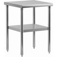 thumbnail image 1 of Table de Travail en Acier Inoxydable 61 cm x 61 cm – Table de Préparation Compacte Certifiée NSF pour Petites Cuisines, Restaurants Ou Usage Extérieur, 1 of 7