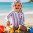 thumbnail image 4 of Toddler Girl Rash Guard Swimwear Flounce Printed Sun Protection Long Sleeve Kids Swimsuit 12-18 Monthss, 4 of 4