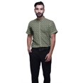 thumbnail image 1 of BESTMAN Chemise en Coton pour Hommes à Manches Courtes Imprimée Col Mandarin Chemise Décontractée, 1 of 5