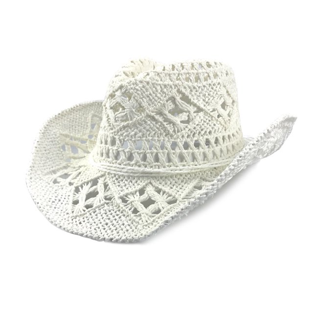 Simplicité Nouveau Style Western Chapeau de Paille Cowboy Classique Percé