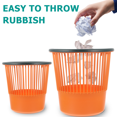 thumbnail image 5 of Raindrops Office Garbage Can with Lid Strong Bottom PP Material 1Set, 5 of 5