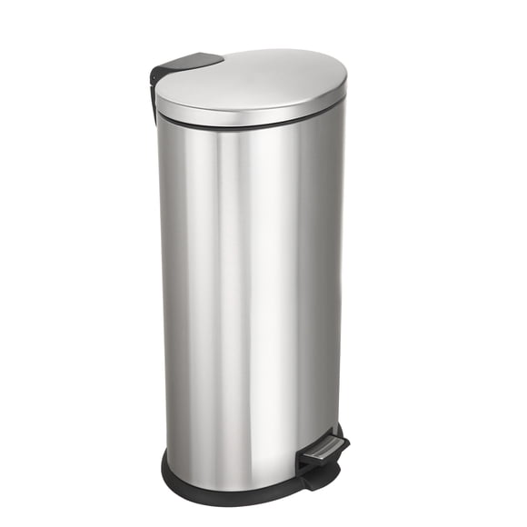Poubelle à pédale ovale en acier inoxydable Hometrends de 30 litre