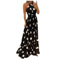 thumbnail image 2 of Heliisoer Women Tropical Print Halter Backless Maxi Beach Dress, 2 of 4