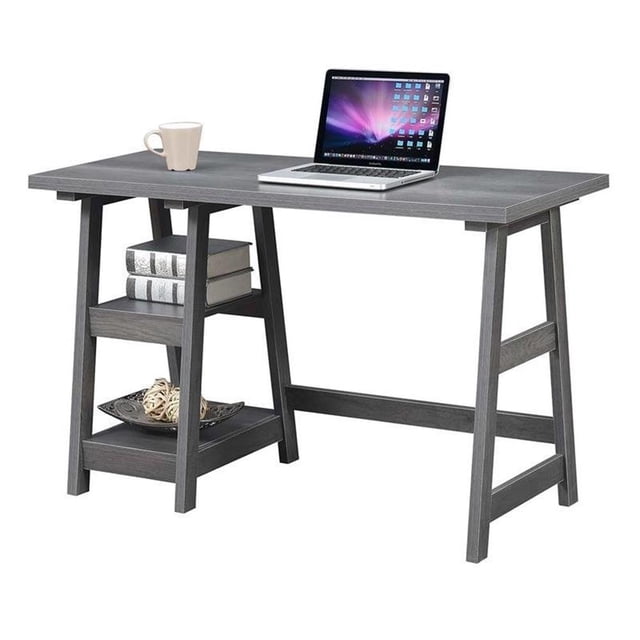 Convenience Concepts Designs2Go Bureau Tréteau, Fini Bois Gris