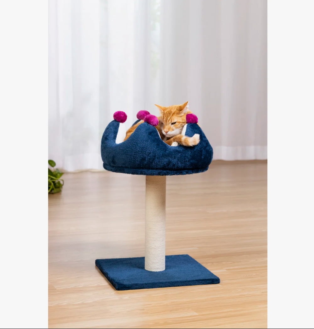 Prevue Pet Kitty Royal Purple Accent Bed with Scratching Post, for Cats