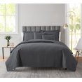 thumbnail image 1 of Clara Clark Home Quilt Set Bedspread - Ultra Soft Microfiber Embossed Grid Weave Pinsonic Lightweight Coverlet - Quilted Comforter 5 Piece Bedding Set - 2 Pillow Shams, 2 Euro Shams - Twin, Gray, 1 of 4