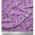 thumbnail image 1 of Soimoi Moss Georgette Fabric Leaves,Flower & Humming Bird Fabric Prints by Yard 42 Inch Wide, 1 of 3