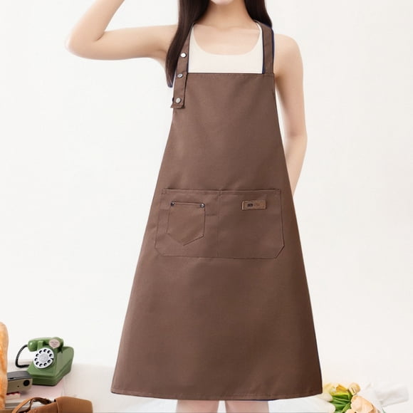 Amzcrzy Kitchen & Dining, Kitchen Utensils, Kitchen Gadgets, Long Cottons Apron Waterproof Oil Resistants Kitchen Apron For Cooking Baking Cleaning Adjustable Ties Bib Adult Unisex Cotton Apron