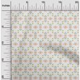 thumbnail image 2 of oneOone Georgette Viscose White Fabric Geometric Craft Projects Decor Fabric Printed By The Yard 42 Inch Wide, 2 of 4