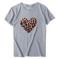 thumbnail image 5 of Soki T-Shirts Décontractés pour Femmes à Imprimé Léopard, Col Rond, Manches Courtes, 5 of 5