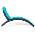 thumbnail image 5 of Topbuy Chaise Longue Pliante en Rotin pour Patio Extérieur - Ensemble de 1, Turquoise, 5 of 5