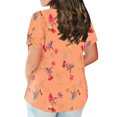 thumbnail image 4 of EGNMCR Hauts Grande Taille pour Femmes Été Décontracté à Imprimé Floral Manches Courtes Col Rond Hauts Amples T-Shirt Blouse, 4 of 6
