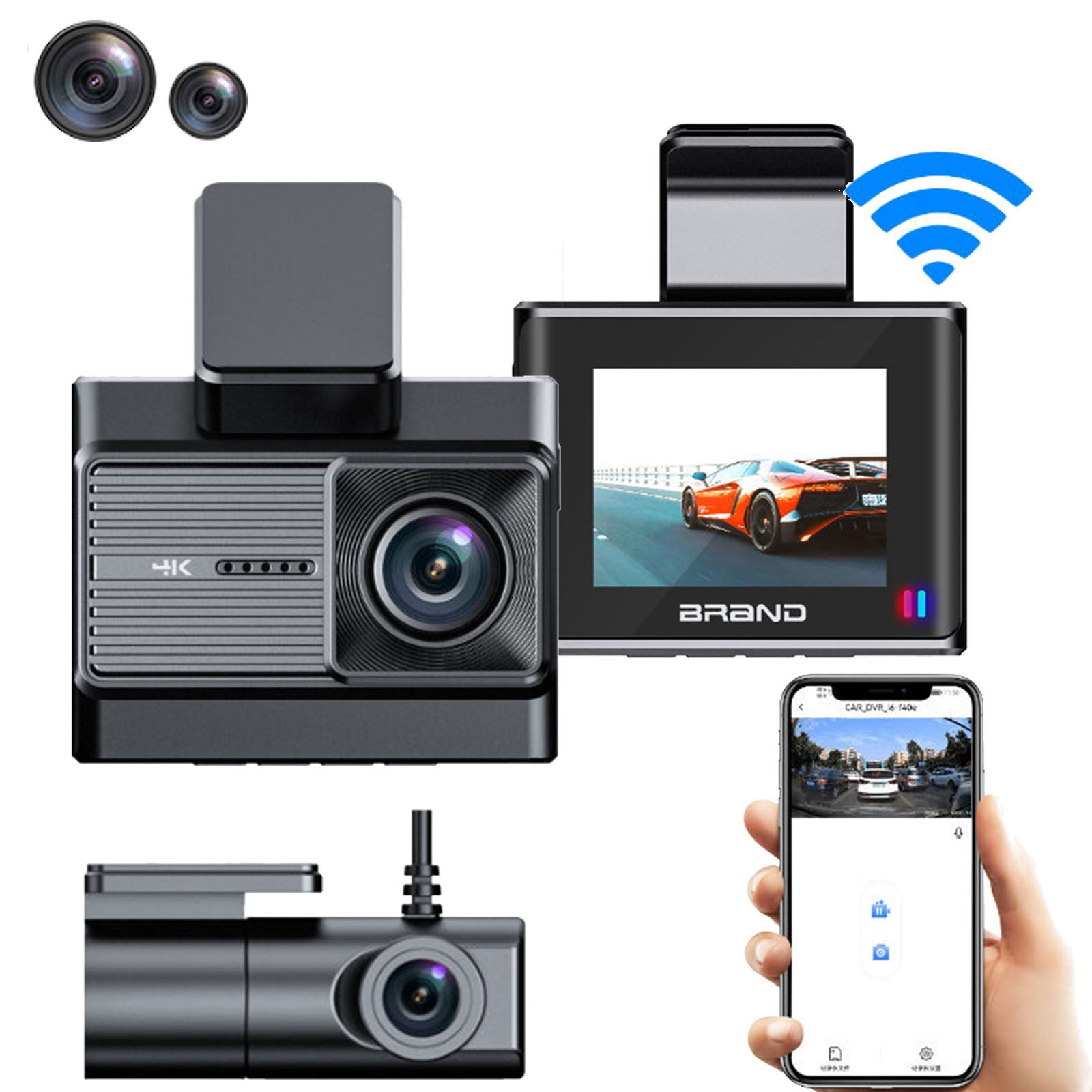 Nilvkv Dash Cam 4k Front And 1080P Rear Dash Camera For Car Viofo Wide Inside 1080P Dashcams For Dars Damera Super Night With WiFi GPS Driving Recorder