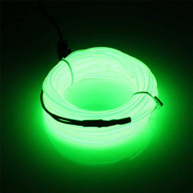 5M EL Wire EL Cable Neon Light Lighting Electroluminescence Battery Operated for Party Halloween (Luminous Green)