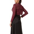 thumbnail image 3 of INSPIRE CHIC Boléro Court Ouvert en Dentelle Florale Transparente pour Femme P Rouge Carmin, 3 of 5