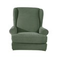 thumbnail image 2 of DOLITY Stretch Spandex Sofa Couch Cover Wingback Chair Slipcover Protector Green, 2 of 9