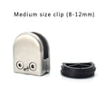 thumbnail image 3 of 4pcs Glass Clip Fish Mouth Adjustable Railing Bathroom Shelf Stair Handrail Glass Fence Clip Stainless  Fixing Bracket silver 44*24*53mm, 3 of 6
