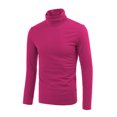 thumbnail image 2 of INSPIRE CHIC Men's Sweaters Pullover Turtle Neck Long Sleeve Stretchy Slim Fit Tops 50 Rose Red, 2 of 8