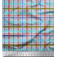 thumbnail image 1 of Soimoi Moss Georgette Fabric Plaid Check Print Fabric by Yard 42 Inch Wide, 1 of 3