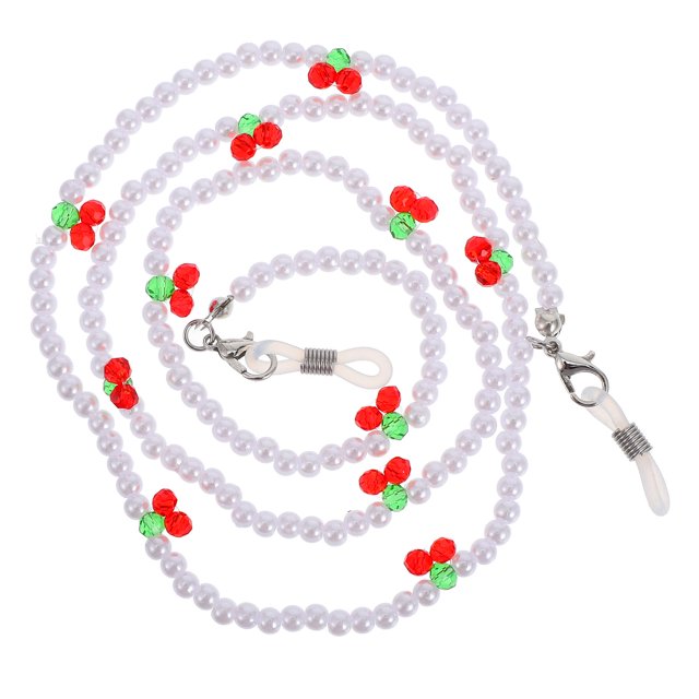 MasteelfCA 1pc Eyeglasses Hanging Chain Cherry Bead Glasses Chain Mask Beads Chain Decor