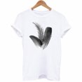 thumbnail image 3 of LSLJS T-Shirts pour Femmes Mode Femmes T-Shirt à Manches Courtes Imprimé Plume Haut Décontracté Tee Blouse, 3 of 3