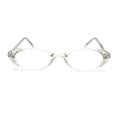thumbnail image 3 of Womens Rhinestone Studded Oval Cat Eye Reading Glasses with Hard Case Clear +2.0, 3 of 4