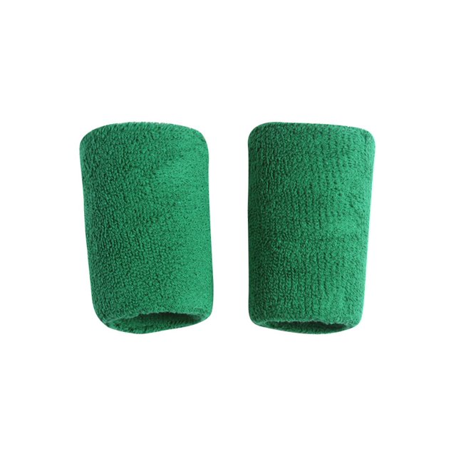 Terry Cloth 2 Pair ( 4 pieces ) Wristbands, Long Green