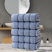 MTBLYS 5 Piece Cotton Towel Set Absorbent Face Towel Washcloths 74X34Cm Quick Dry Bath Towel Home Travel Use