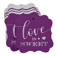 thumbnail image 3 of Inkdotpot Pack Of 100 Real Silver Foil Bracket Shape Paper Tags Love Is Sweet Wedding Favor Hang Tags, 3 of 6