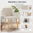 thumbnail image 3 of GloryStar 4-Piece Dining Chair Set, Linen Upholstered with High Curved Backrest, Removable Cushions, and Durable Rubberwood Legs for Kitchen or Dining Room, 3 of 9
