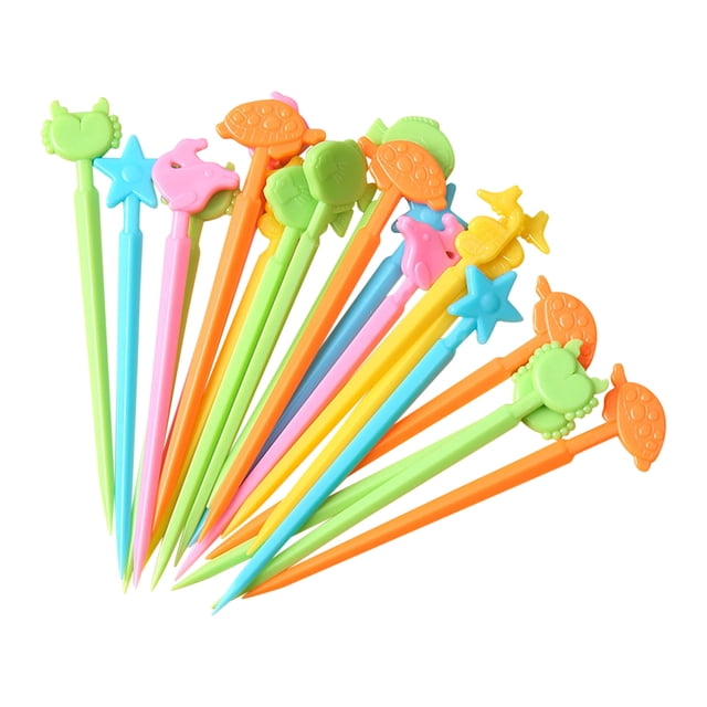 Animal-Shaped Plastic Fruit Forks for Kids’ Lunchboxes, Snacks, and Party Platters