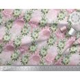 thumbnail image 3 of Soimoi Polyester Crepe Fabric Leaves & Magnolia Floral Print Fabric by Yard 42 Inch Wide, 3 of 3