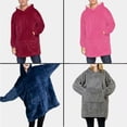 thumbnail image 3 of New Blanket Sweatshirt Lining Plush Comfy Fleece Oversized Hoodie Pocket Pink, 3 of 6