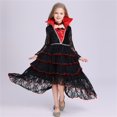 thumbnail image 2 of MKOSPLRT Robe de Cosplay Gothique d'Halloween Costume de Cour Élégant avec Dentelle Robe Maxi à Étages à Manches Longues Costume de Princesse Médiéval Renaissance, 2 of 4