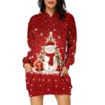 thumbnail image 2 of TIMIFIS Robe de Noël Moche pour Femmes Robe de Vacances à Manches Longues Père Noël Flocon de Neige Graphique Midi Robe Chandail Automne Hiver avec Poches, 2 of 4